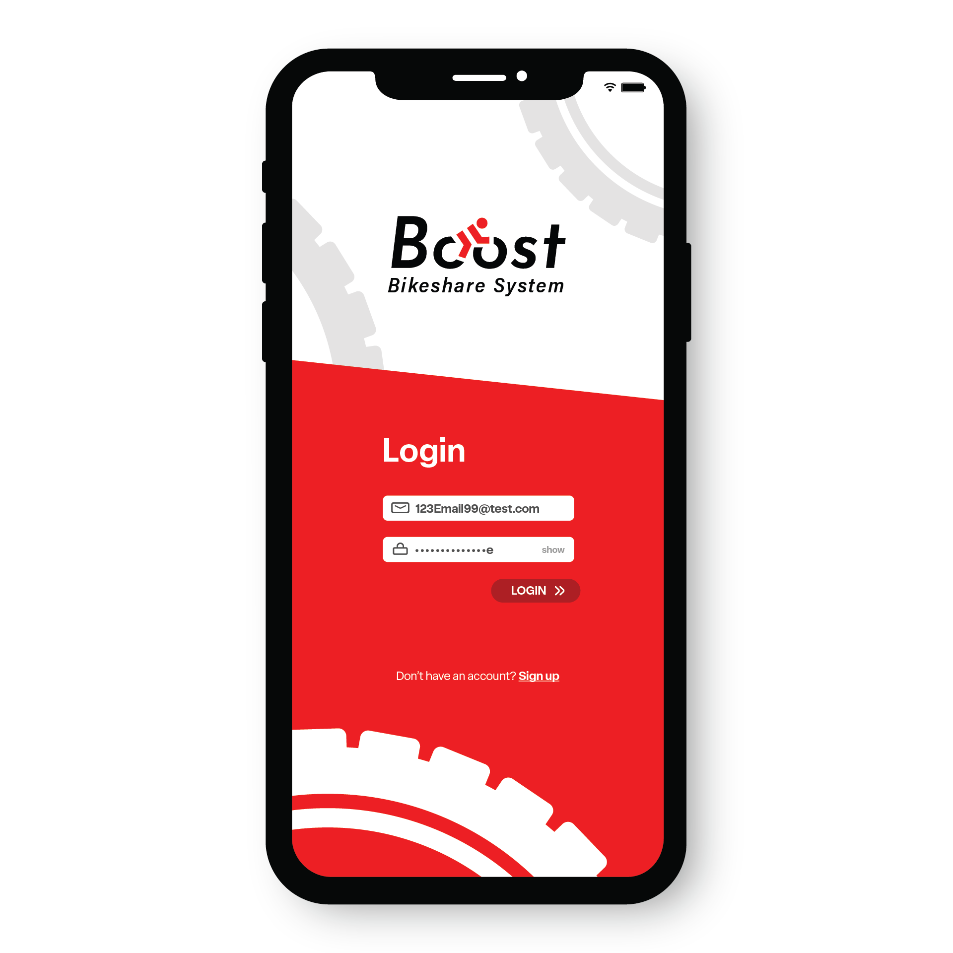 Boost mobile login screen filled on a phone